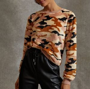 Anthropologie Dayna Fuzzy Velour Top